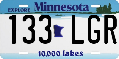 MN license plate 133LGR
