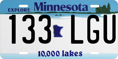 MN license plate 133LGU