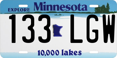 MN license plate 133LGW