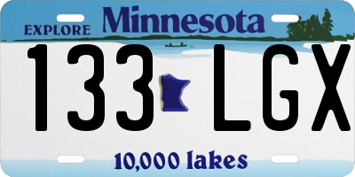MN license plate 133LGX