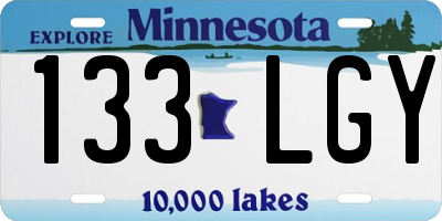 MN license plate 133LGY
