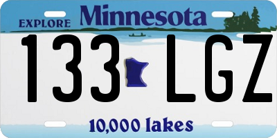 MN license plate 133LGZ