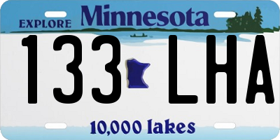 MN license plate 133LHA