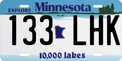 MN license plate 133LHK