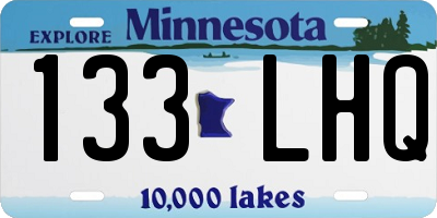 MN license plate 133LHQ