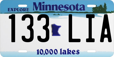 MN license plate 133LIA