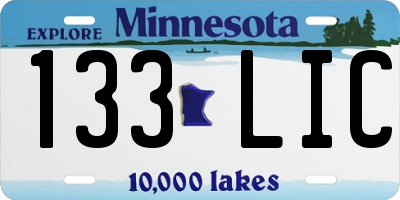 MN license plate 133LIC