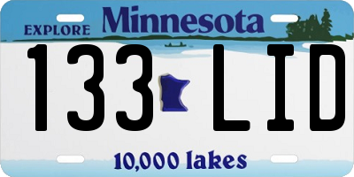 MN license plate 133LID