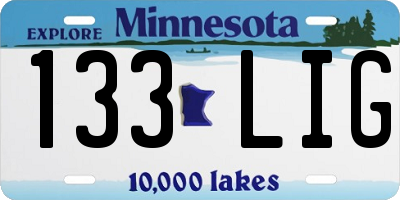 MN license plate 133LIG
