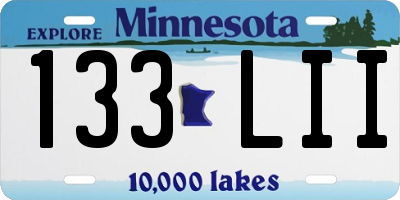 MN license plate 133LII