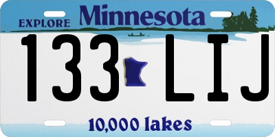 MN license plate 133LIJ