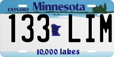 MN license plate 133LIM
