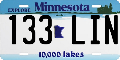 MN license plate 133LIN