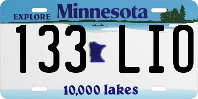 MN license plate 133LIO
