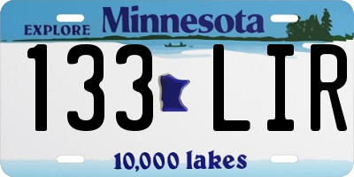 MN license plate 133LIR
