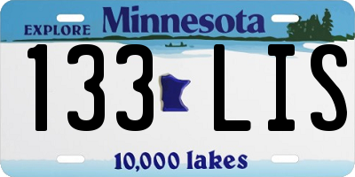 MN license plate 133LIS