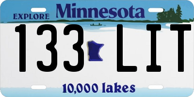 MN license plate 133LIT