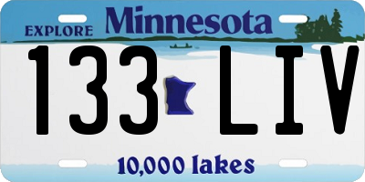 MN license plate 133LIV