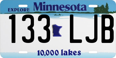 MN license plate 133LJB