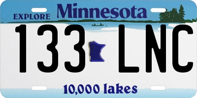 MN license plate 133LNC