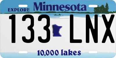 MN license plate 133LNX