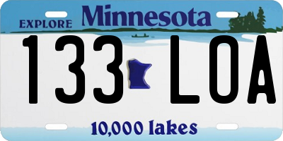 MN license plate 133LOA
