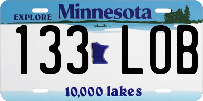 MN license plate 133LOB