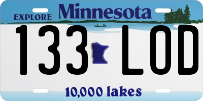 MN license plate 133LOD