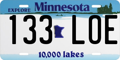 MN license plate 133LOE