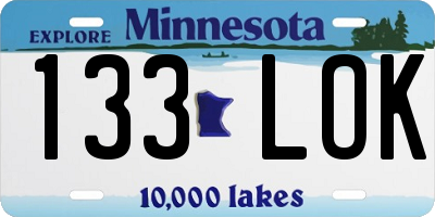 MN license plate 133LOK