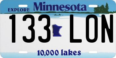 MN license plate 133LON