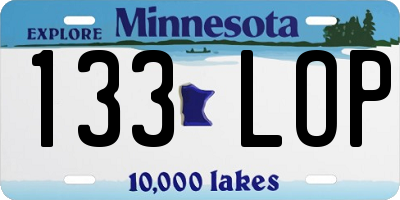 MN license plate 133LOP