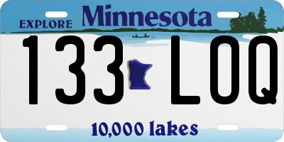 MN license plate 133LOQ