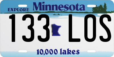 MN license plate 133LOS