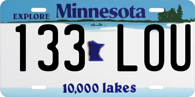 MN license plate 133LOU