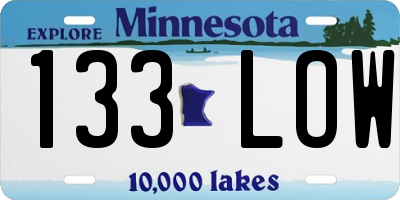 MN license plate 133LOW