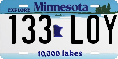 MN license plate 133LOY