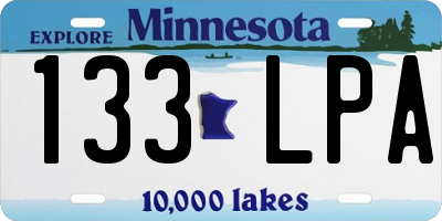 MN license plate 133LPA