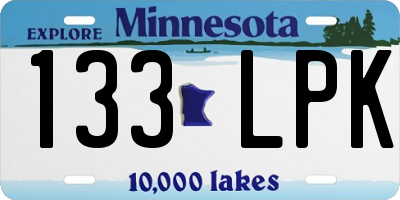MN license plate 133LPK