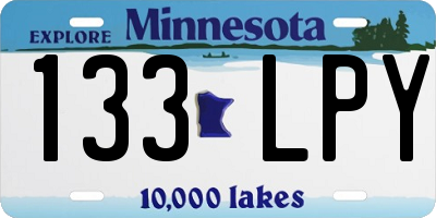 MN license plate 133LPY
