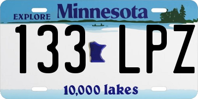 MN license plate 133LPZ
