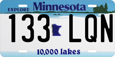MN license plate 133LQN