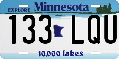 MN license plate 133LQU