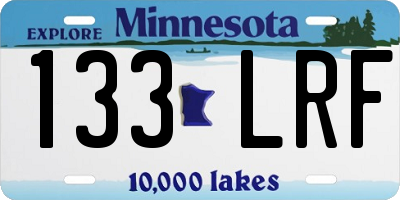 MN license plate 133LRF