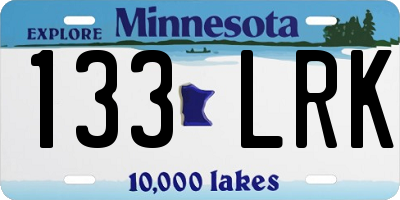 MN license plate 133LRK