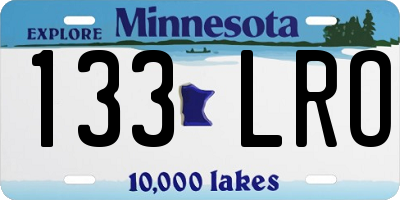 MN license plate 133LRO