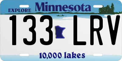 MN license plate 133LRV