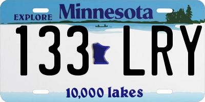 MN license plate 133LRY