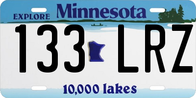 MN license plate 133LRZ