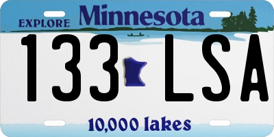 MN license plate 133LSA